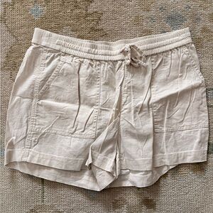 NWOT J Crew Cream Linen Drawstring Shorts